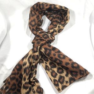 SCARF - ANIMAL PRINT LOOK. Brown, Tan, Black & White. 15.25” Wide x 62” Long
